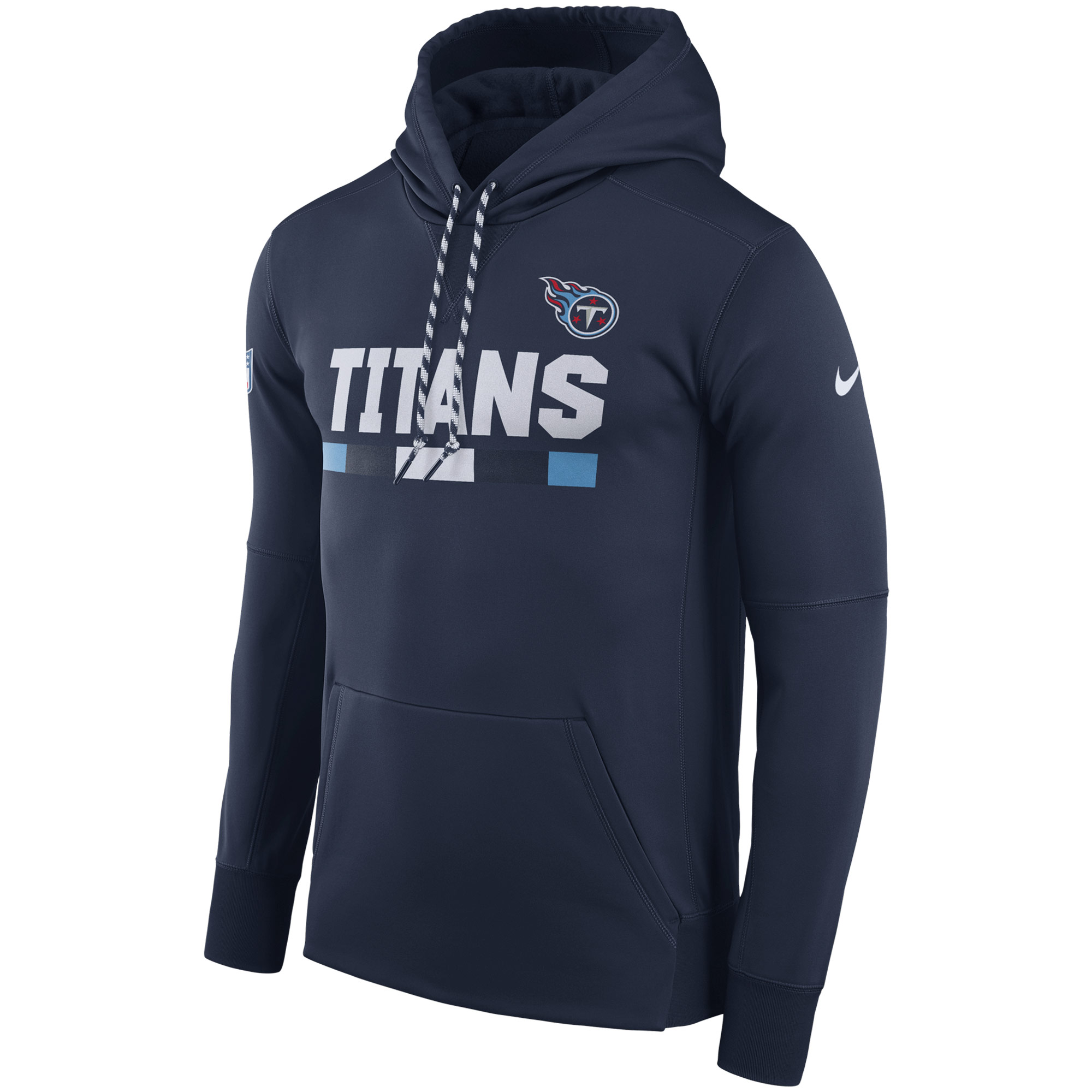 NFL Men Tennessee Titans Nike Navy Sideline ThermaFit Performance PO Hoodie->pittsburgh steelers->NFL Jersey